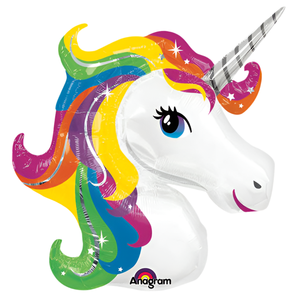 Anagram 33" Rainbow Unicorn Head Balloon